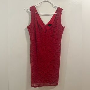Le Chateau Red Lace Formal Dress